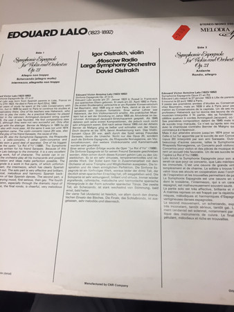 Édouard Lalo, Большой Симфонический Оркестр Всесоюзного Радио, David Oistrach-1