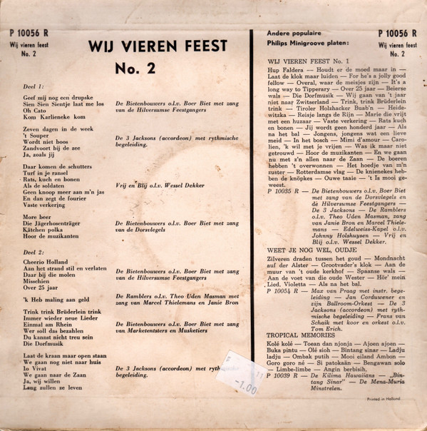De Bietenbouwers, The 3 Jacksons, Vrij En Blij, The Ramblers-1