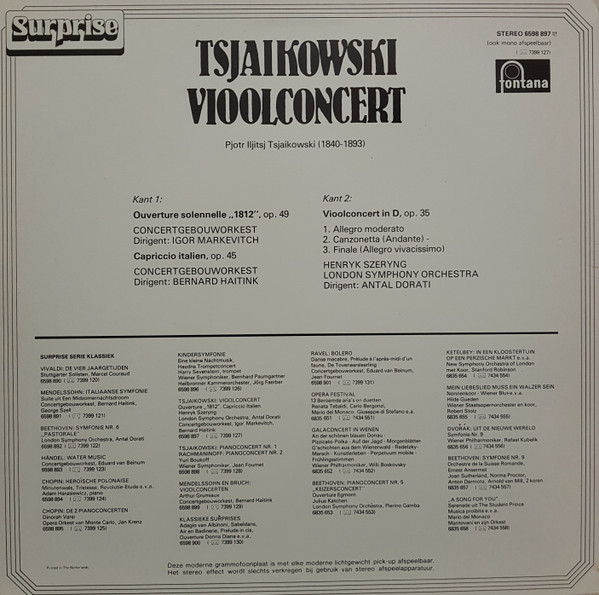 Concertgebouworkest, Igor Markevitch, Bernard Haitink, London Symphony Orchestra, Henryk Szeryng, Antal Dorati-1