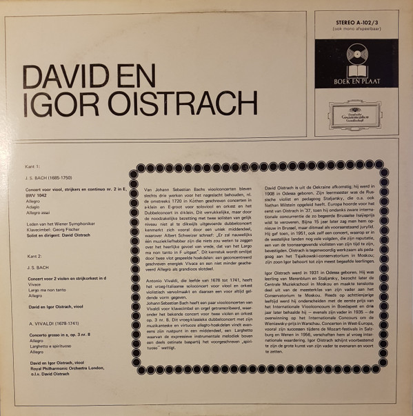 Johann Sebastian Bach, Antonio Vivaldi, David Oistrach, Igor Oistrach, Georg Fischer, Kammerorchester Der Musikvereinigung Der Wiener Symphoniker, Royal Philharmonic Orchestra-1