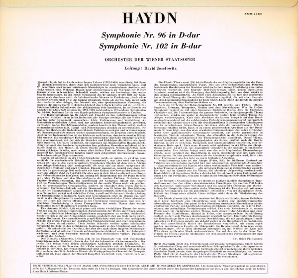 Joseph Haydn, Orchester Der Wiener Staatsoper, David Josefowitz-1