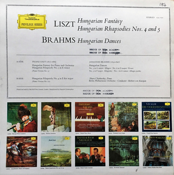 Franz Liszt / Johannes Brahms - Herbert Von Karajan, Berliner Philharmoniker, Shura Cherkassky-1