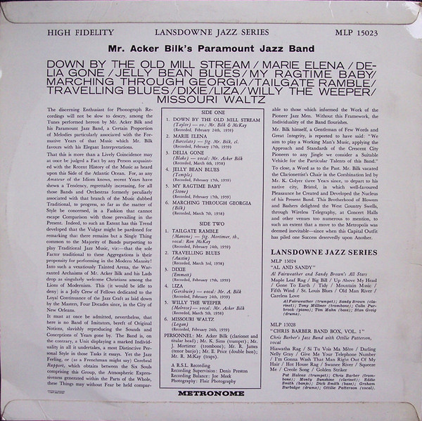 Acker Bilk And His Paramount Jazz Band-1