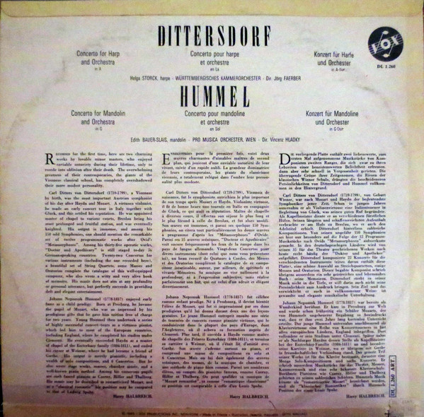 Carl Ditters von Dittersdorf, Johann Nepomuk Hummel-1