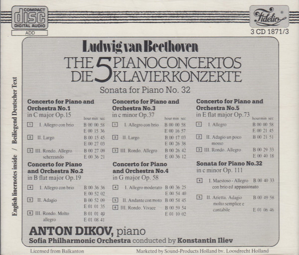 Ludwig van Beethoven, Anton Dikov, Sofia Philharmonic Orchestra, Konstantin Iliev-1