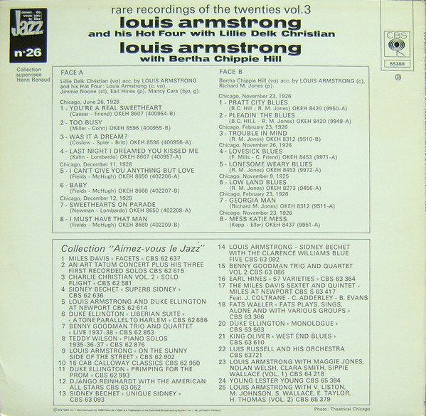 Louis Armstrong And His Hot Four With Lillie Delk Christian / Louis Armstrong With Bertha "Chippie" Hill-1