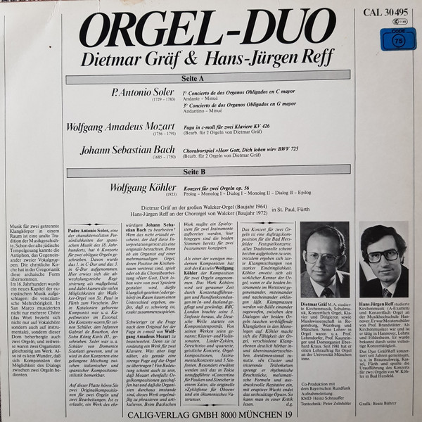Dietmar Gräf & Hans-Jürgen Reff - Padre Antonio Soler, Wolfgang Amadeus Mozart, Johann Sebastian Bach, Wolfgang Köhler (4)-1