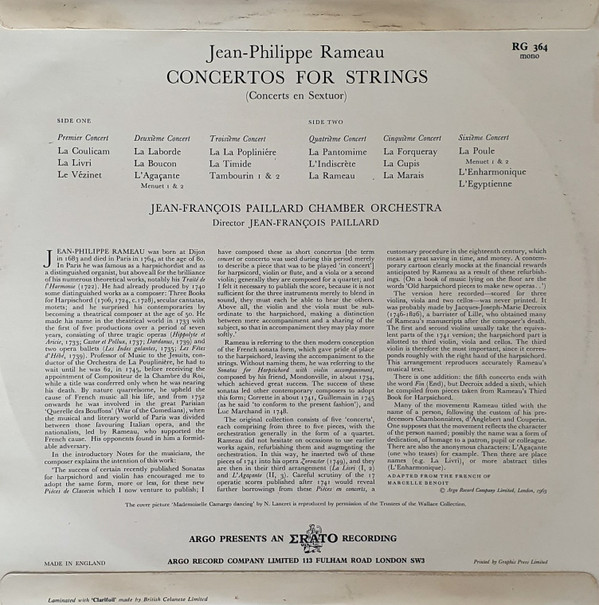 Jean-Philippe Rameau, Orchestre De Chambre Jean-François Paillard Director Jean-François Paillard-1