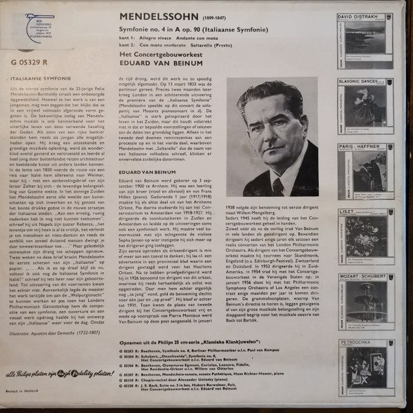 Felix Mendelssohn-Bartholdy - Concertgebouworkest, Eduard van Beinum-1