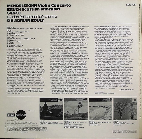 Felix Mendelssohn-Bartholdy / Max Bruch, Alfredo Campoli, London Philharmonic Orchestra, Sir Adrian Boult-1