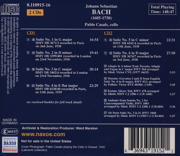 Johann Sebastian Bach - Pablo Casals-1