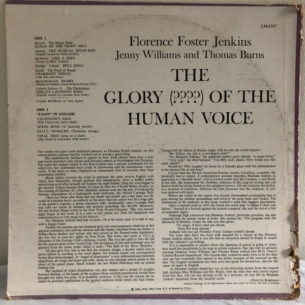 Florence Foster Jenkins / Jenny Williams And Thomas Burns-1