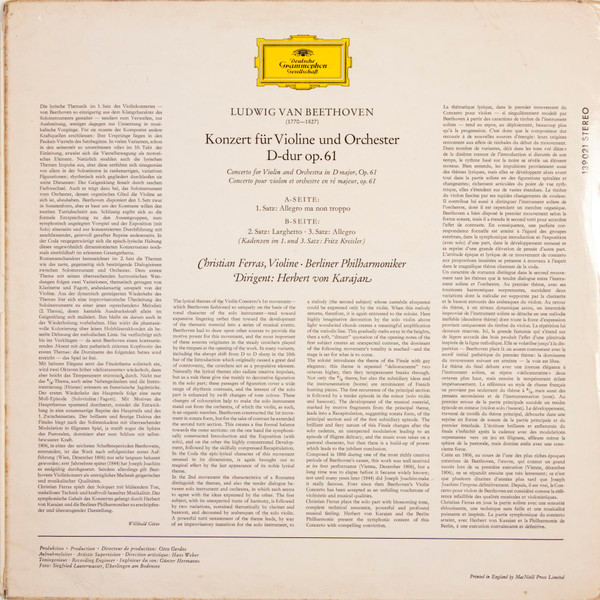 Ludwig van Beethoven, Christian Ferras, Herbert von Karajan, Berliner Philharmoniker-1