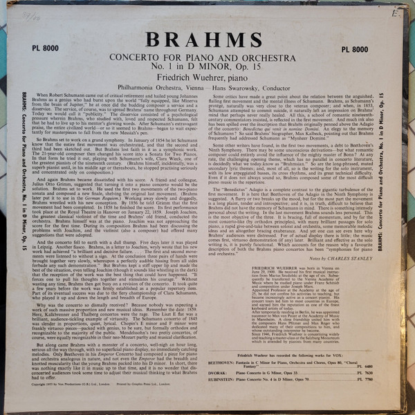 Johannes Brahms - Friedrich Wührer, Wiener Philharmoniker, Hans Swarowsky-1