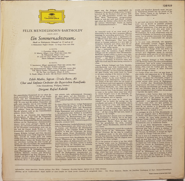 Felix Mendelssohn-Bartholdy - Chor Des Bayerischen Rundfunks und Symphonie-Orchester Des Bayerischen Rundfunks · Rafael Kubelik-1