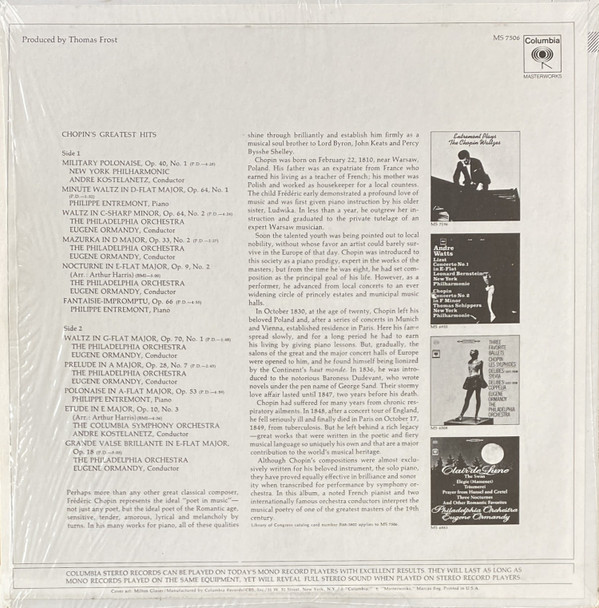Frédéric Chopin, Philippe Entremont ; The Philadelphia Orchestra / Eugene Ormandy ; New York Philharmonic / André Kostelanetz-1