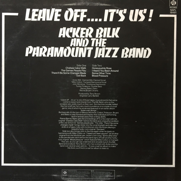 Acker Bilk And His Paramount Jazz Band-1