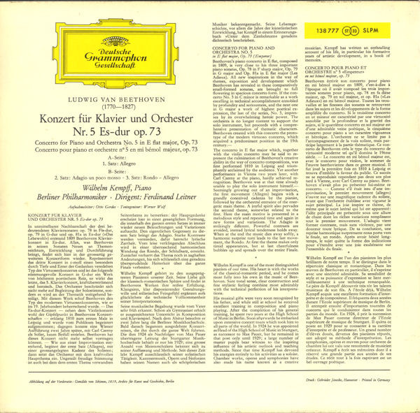 Ludwig van Beethoven, Wilhelm Kempff, Berliner Philharmoniker · Ferdinand Leitner-1