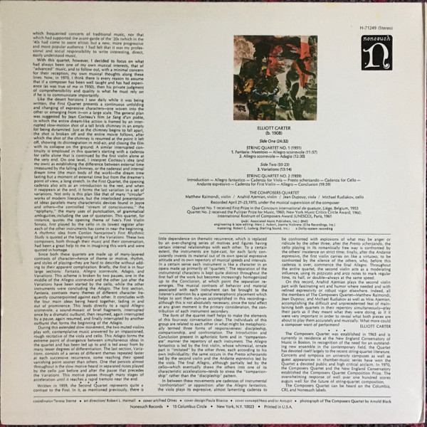 Elliott Carter - The Composers Quartet-1