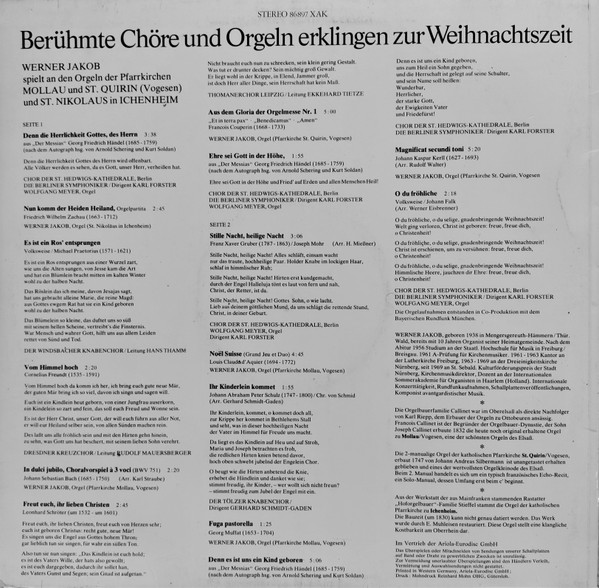 Chor Der St. Hedwigs-Kathedrale Berlin, Dresdner Kreuzchor, Thomanerchor, Windsbacher Knabenchor, Tölzer Knabenchor, Werner Jacob-1