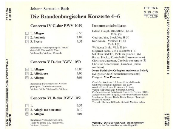 Johann Sebastian Bach – Neues Bachisches Collegium Musicum Leipzig, Max Pommer-1