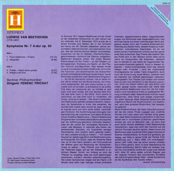 Ludwig Van Beethoven, Berliner Philharmoniker, Ferenc Fricsay-1