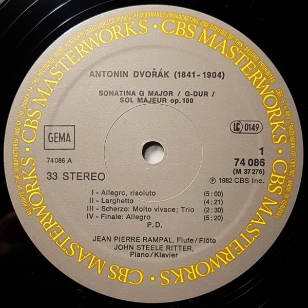 Jean-Pierre Rampal / John Steele Ritter, Antonín Dvořák - Jindřich Feld - Bohuslav Martinů-1