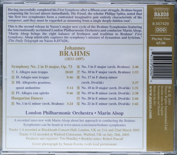 Johannes Brahms - London Philharmonic Orchestra, Marin Alsop-1