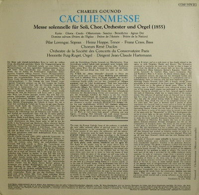 Charles Gounod - Pilar Lorengar, Heinz Hoppe, Franz Crass, Les Chœurs René Duclos, Orchestre De La Société Des Concerts Du Conservatoire, Henriette Puig-Roget Orgel - Dirigent Jean-Claude Hartemann-1
