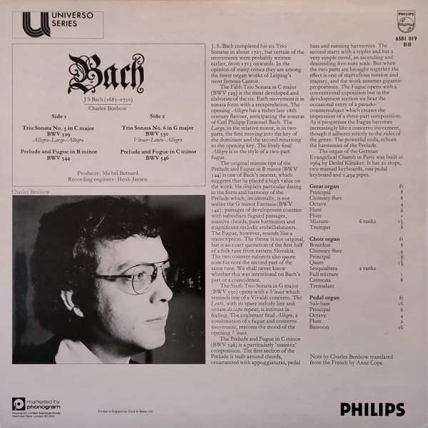 Charles Benbow Plays Johann Sebastian Bach-1
