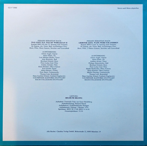 Johann Sebastian Bach, Bach-Ensemble Helmuth Rilling-1