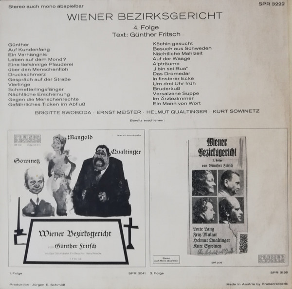 Brigitte Swoboda, Ernst Meister (2), Helmut Qualtinger, Kurt Sowinetz ; Text: Günther Fritsch-1