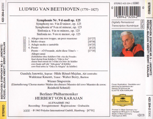 Ludwig van Beethoven – Herbert von Karajan, Berliner Philharmoniker, Gundula Janowitz, Hilde Rössel-Majdan, Waldemar Kmentt, Walter Berry, Wiener Singverein-1