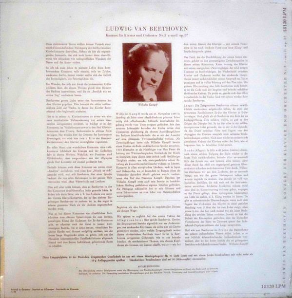 Ludwig van Beethoven, Wilhelm Kempff, Berliner Philharmoniker, Paul van Kempen-1