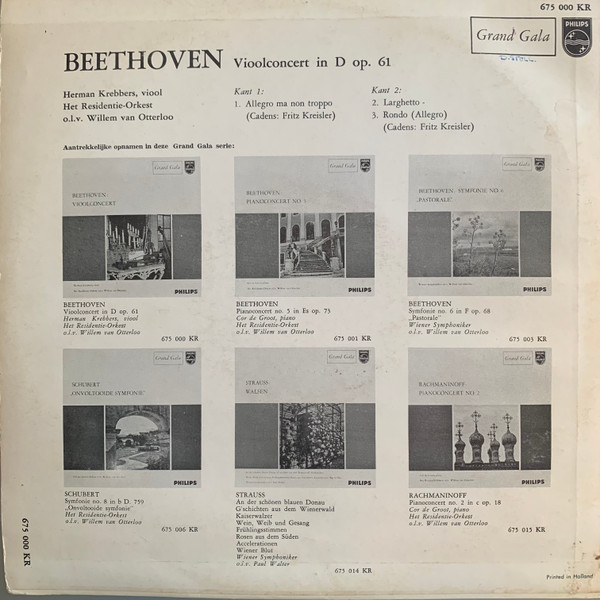 Ludwig van Beethoven – Herman Krebbers , Viool - Residentie Orkest o.l.v. Willem van Otterloo-1
