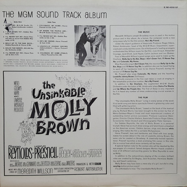 Debbie Reynolds, Harve Presnell , Music And Lyrics By Meredith Willson, MGM Studio Orchestra Conducted By Robert Armbruster-1