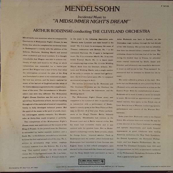 Felix Mendelssohn-Bartholdy - Artur Rodzinski, The Cleveland Orchestra-1