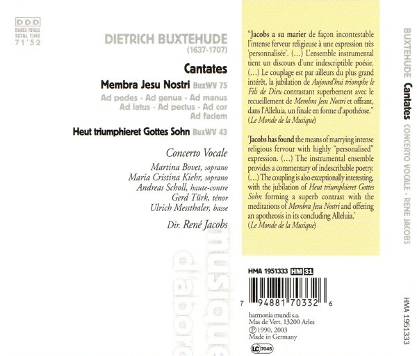 Dieterich Buxtehude, Concerto Vocale, René Jacobs-1