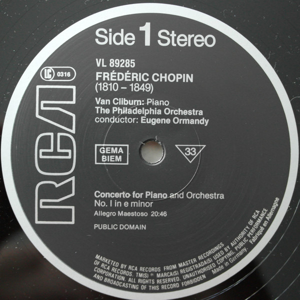 Frédéric Chopin – Van Cliburn - The Philadelphia Orchestra, Eugene Ormandy-1