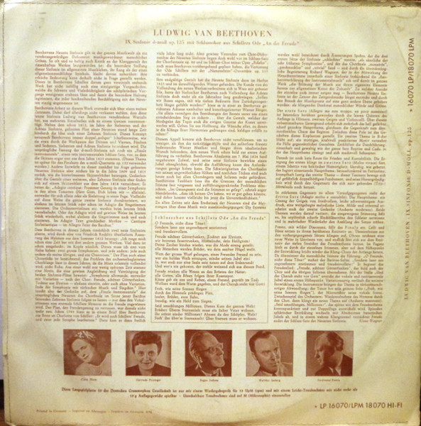 Ludwig van Beethoven, Clara Ebers / Gertrude Pitzinger / Walther Ludwig / Ferdinand Frantz, Chor Des Bayerischen Rundfunks Und Symphonie-Orchester Des Bayerischen Rundfunks, Josef Kugler, Eugen Jochum-1