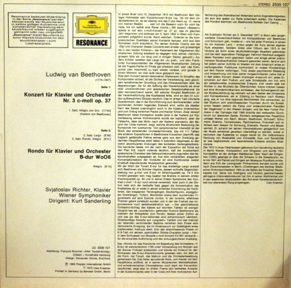 Ludwig van Beethoven – Sviatoslav Richter - Wiener Symphoniker, Kurt Sanderling-1