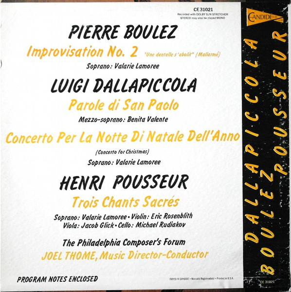 Luigi Dallapiccola / Pierre Boulez / Henri Pousseur-1