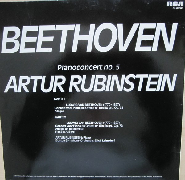 Ludwig van Beethoven, Arthur Rubinstein, Boston Symphony Orchestra, Erich Leinsdorf-1