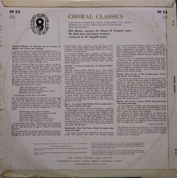 Elsie Morison (Soprano), Osborne Peasgood (Organ), The Bach Choir & The Jacques Orchestra Conducted By Reginald Jacques-1