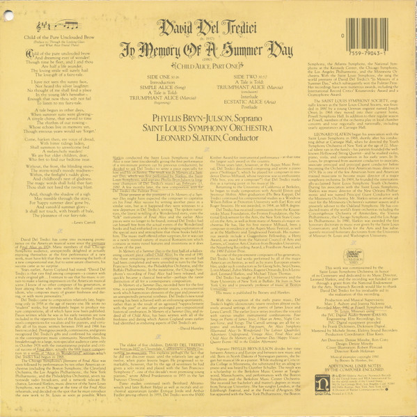 David Del Tredici, Phyllis Bryn-Julson, Saint Louis Symphony Orchestra, Leonard Slatkin-1