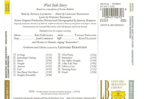Leonard Bernstein - Kiri Te Kanawa • José Carreras • Tatiana Troyanos • Kurt Ollmann • Marilyn Horne-1