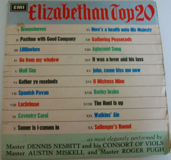 Elizabethan Consort Of Viols, Dennis Nesbitt, Austin Miskell, Roger Pugh-0