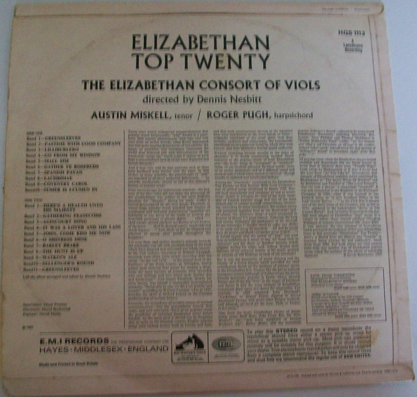 Elizabethan Consort Of Viols, Dennis Nesbitt, Austin Miskell, Roger Pugh-1