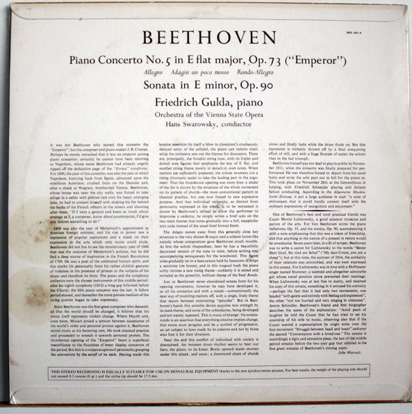 Ludwig Van Beethoven – Friedrich Gulda , Piano - Orchester Der Wiener Staatsoper, Hans Swarowsky-1