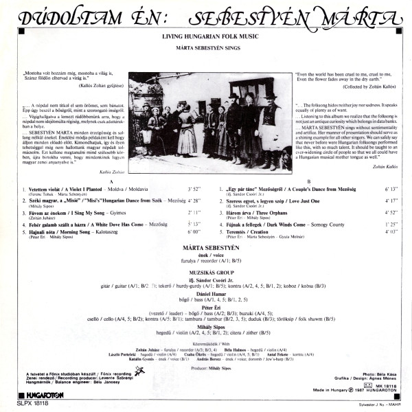 Márta Sebestyén, Muzsikás-1
